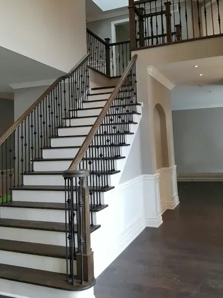 Staircase renovation using professional low-VOC staining