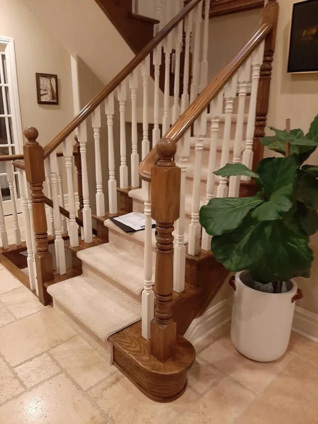Modern staircase refinishing - Before