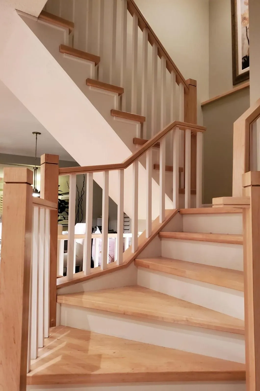 Traditional custom stair railing installation Burlington