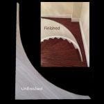 Curved shelf that sometimes exists on a spiral staircase