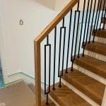 Waterfall handrail with iron spindles