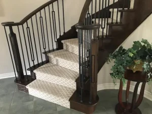 Oakville iron pickets dark stain