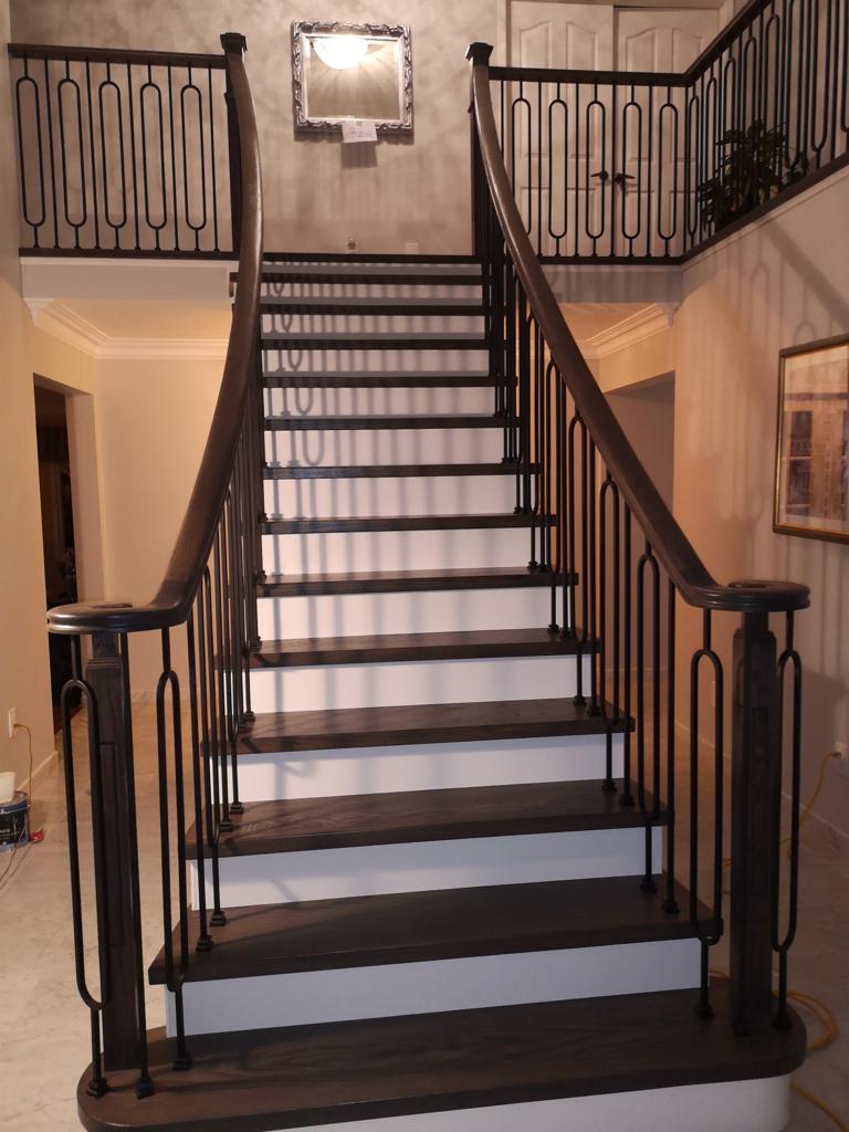 Staircase Renovation in Bolton - Carpet to Wood Hardwood staircase renovation in Bolton replacing old carpet with premium solid wood capping